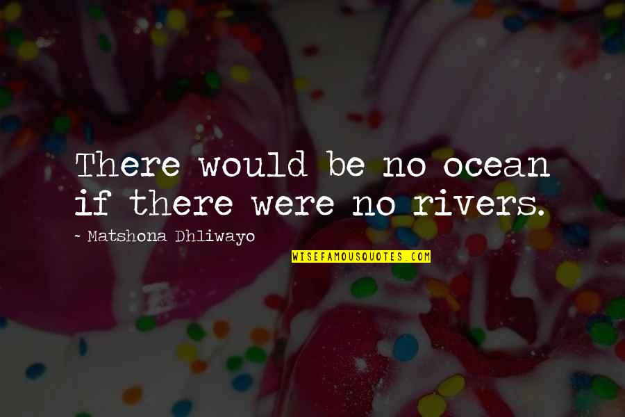 Helping Quotes And Quotes By Matshona Dhliwayo: There would be no ocean if there were