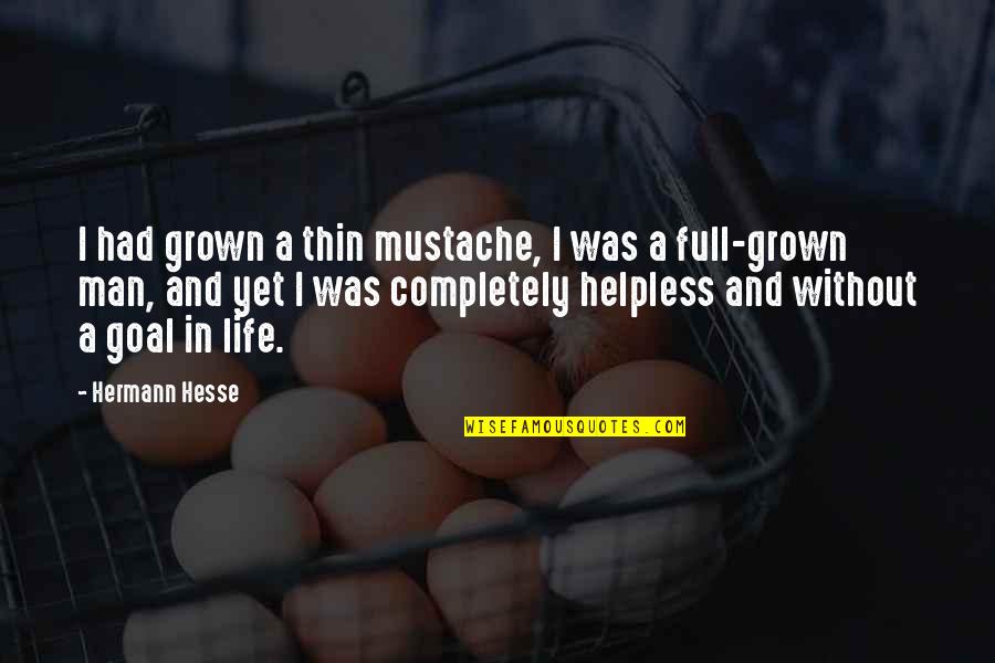Helpless Man Quotes By Hermann Hesse: I had grown a thin mustache, I was