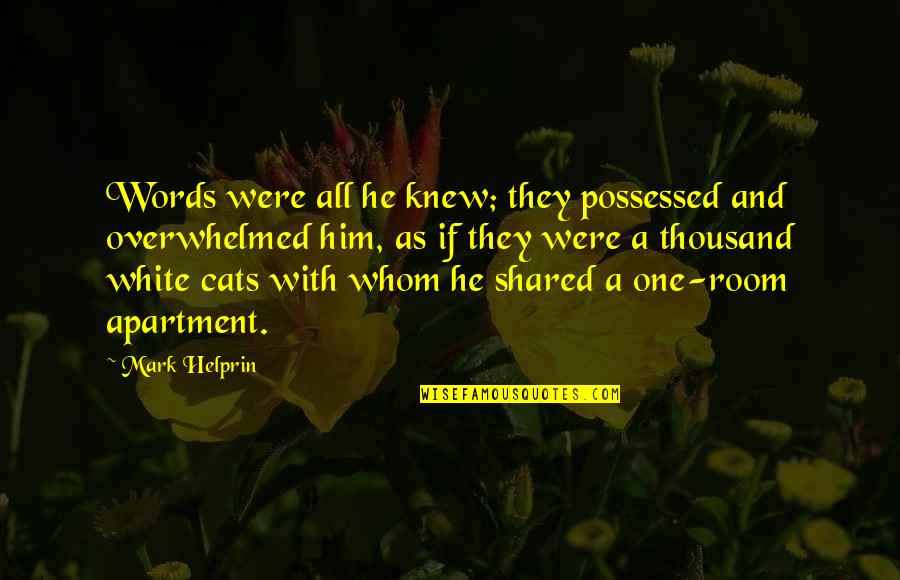 Helprin Quotes By Mark Helprin: Words were all he knew; they possessed and