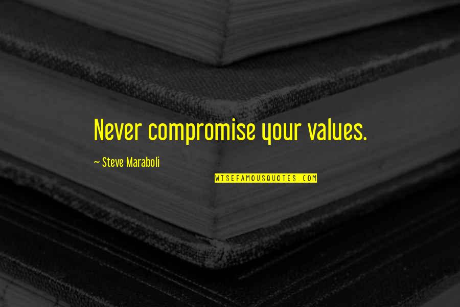 Helsing Quotes By Steve Maraboli: Never compromise your values.