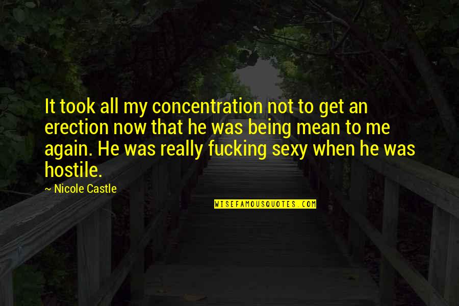 Helyesen R S Quotes By Nicole Castle: It took all my concentration not to get