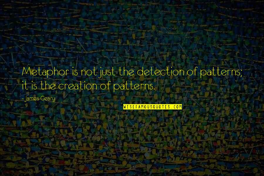 Hemanth Kumar Quotes By James Geary: Metaphor is not just the detection of patterns;