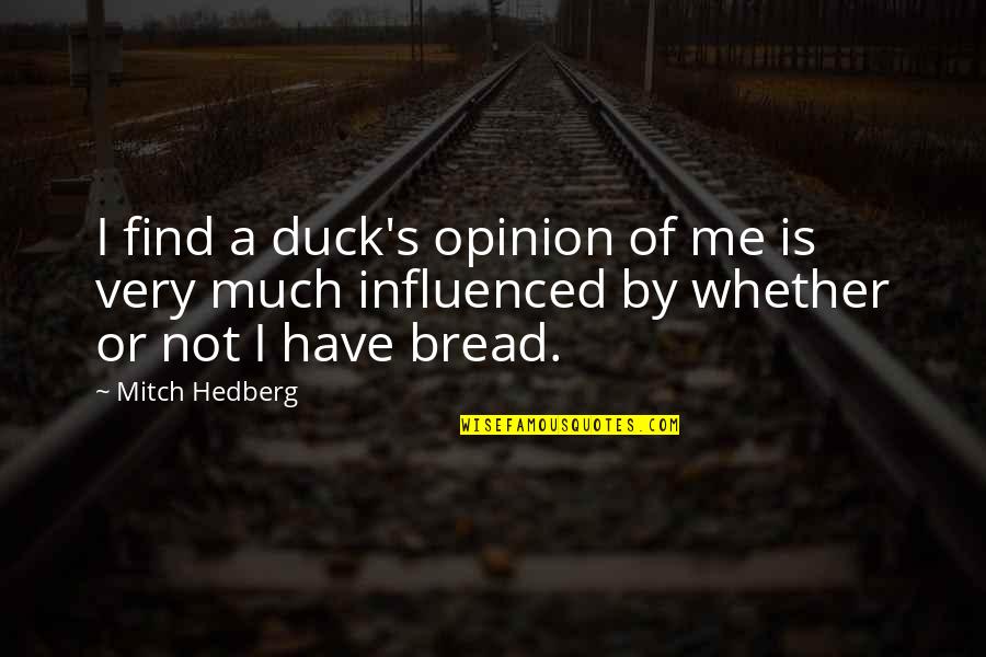 Hemerton Quotes By Mitch Hedberg: I find a duck's opinion of me is