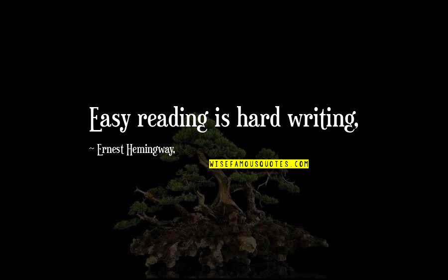 Hemingway Quotes By Ernest Hemingway,: Easy reading is hard writing,