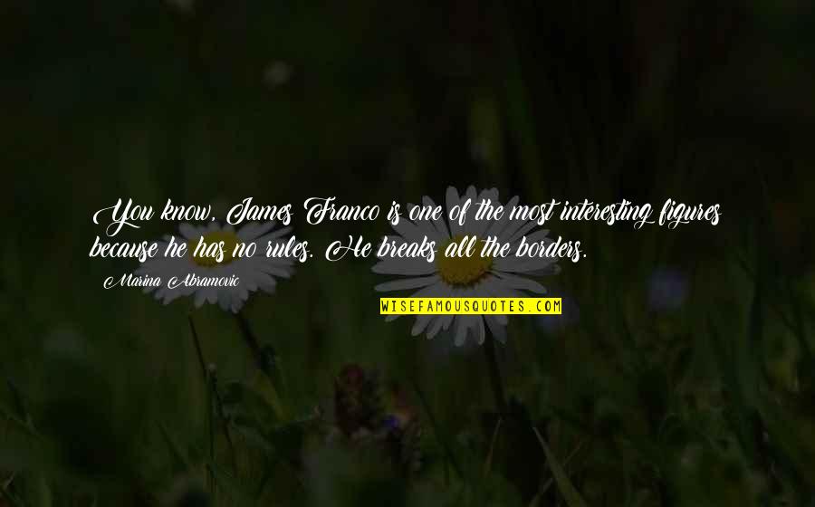 Hemp Seed Quotes By Marina Abramovic: You know, James Franco is one of the