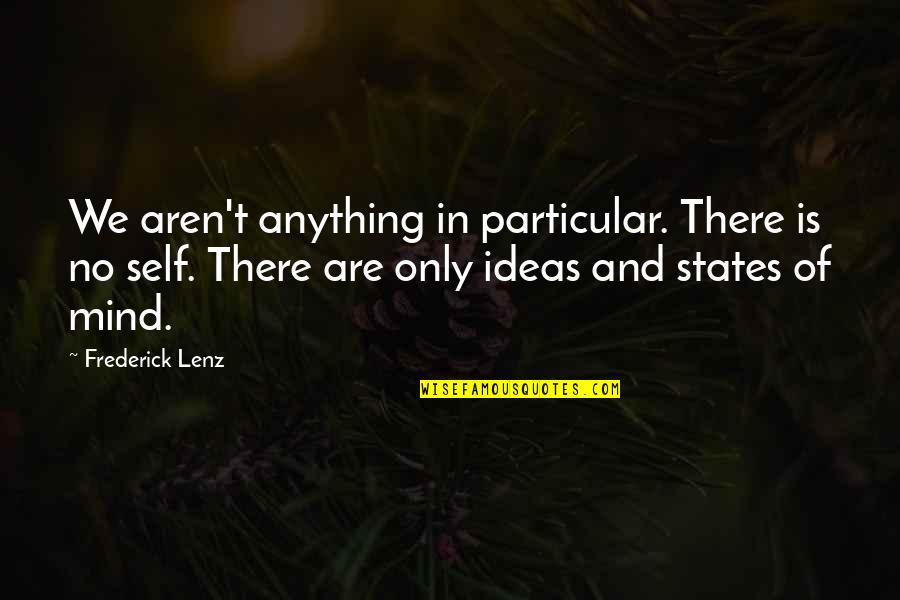 Hempel Conroe Quotes By Frederick Lenz: We aren't anything in particular. There is no Hempel Conroe Quotes By Frederick Lenz: We aren't anything in particular. There is no