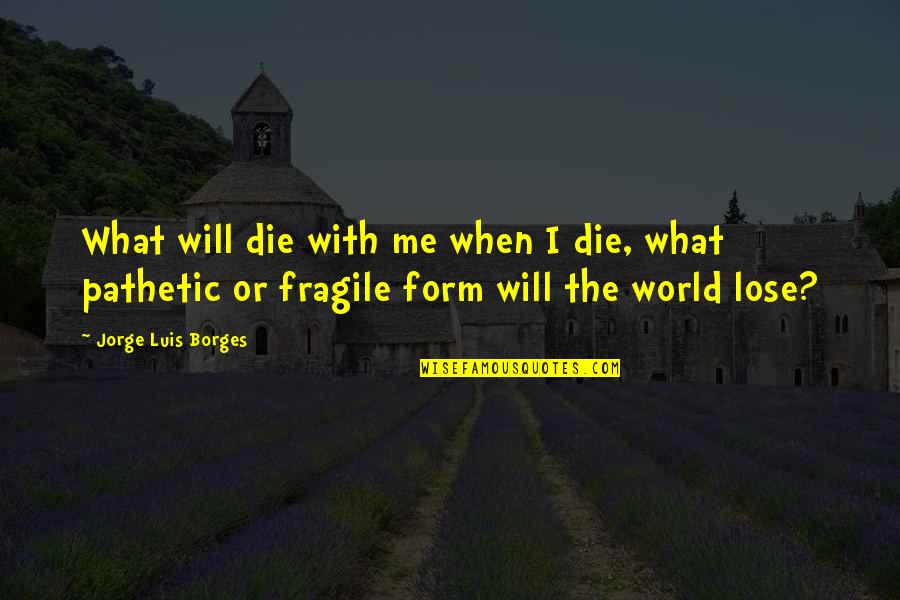 Hencinski Quotes By Jorge Luis Borges: What will die with me when I die, Hencinski Quotes By Jorge Luis Borges: What will die with me when I die,
