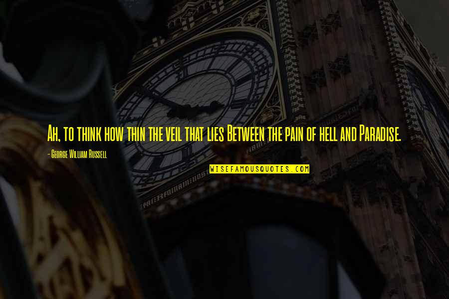 Hendriksen Survey Quotes By George William Russell: Ah, to think how thin the veil that Hendriksen Survey Quotes By George William Russell: Ah, to think how thin the veil that