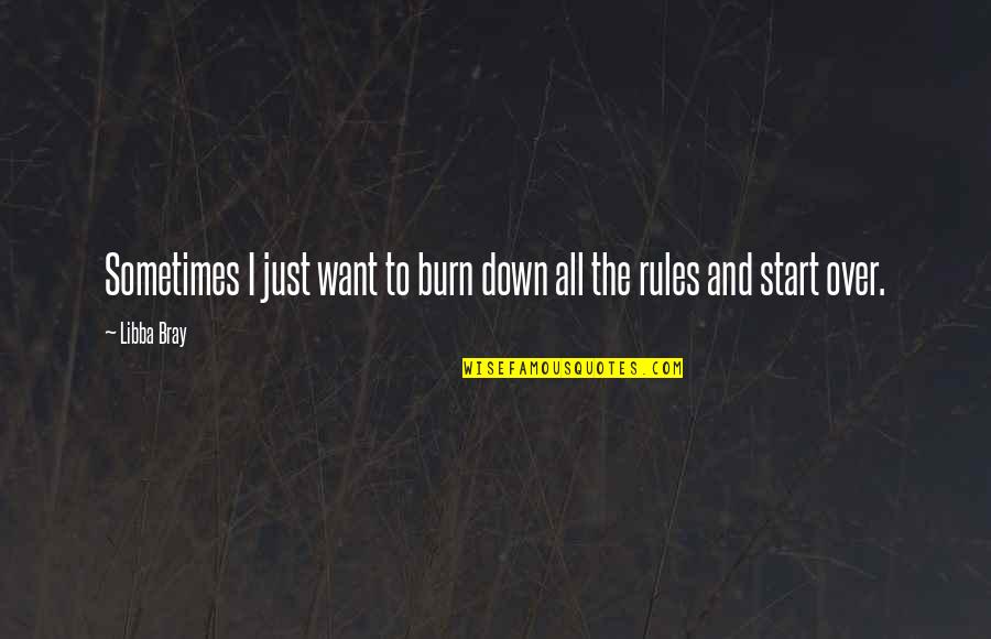 Hendriksen Survey Quotes By Libba Bray: Sometimes I just want to burn down all