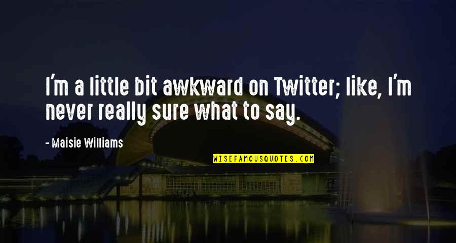 Hengky Setiawan Quotes By Maisie Williams: I'm a little bit awkward on Twitter; like,