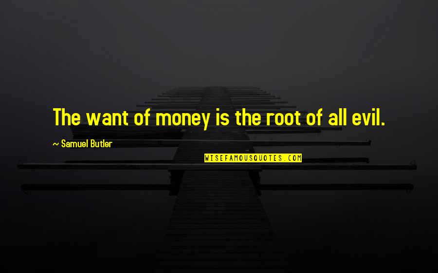 Hennie Aucamp Quotes By Samuel Butler: The want of money is the root of