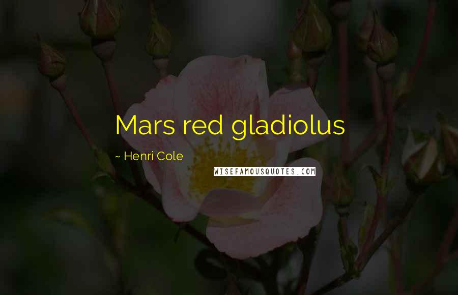 Henri Cole quotes: Mars red gladiolus