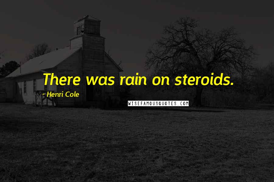 Henri Cole quotes: There was rain on steroids.