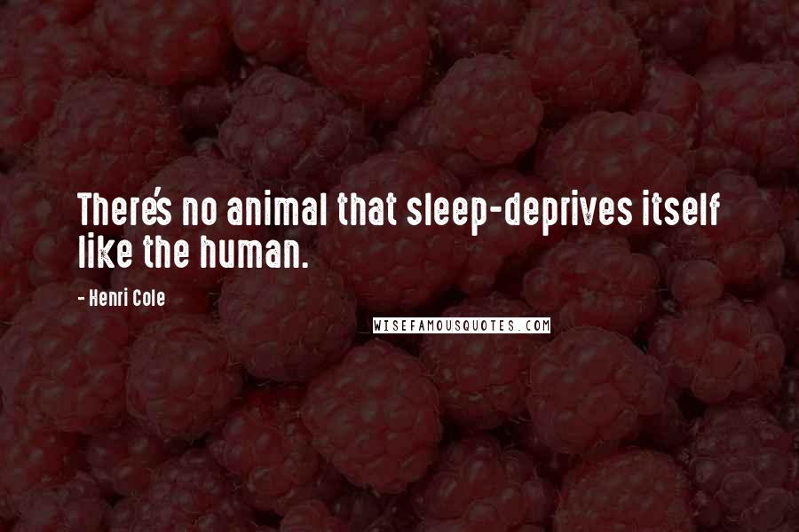 Henri Cole quotes: There's no animal that sleep-deprives itself like the human.