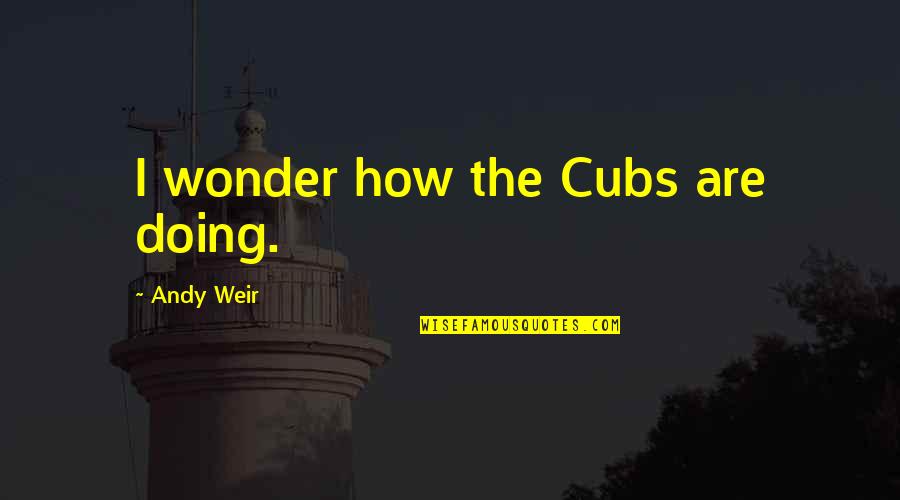 Henry Blaha Quotes By Andy Weir: I wonder how the Cubs are doing.