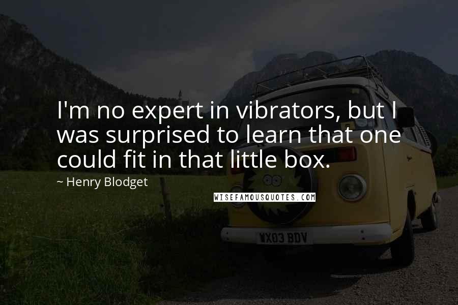 Henry Blodget quotes: I'm no expert in vibrators, but I was surprised to learn that one could fit in that little box.