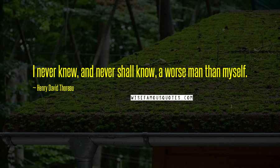 Henry David Thoreau quotes: I never knew, and never shall know, a worse man than myself.