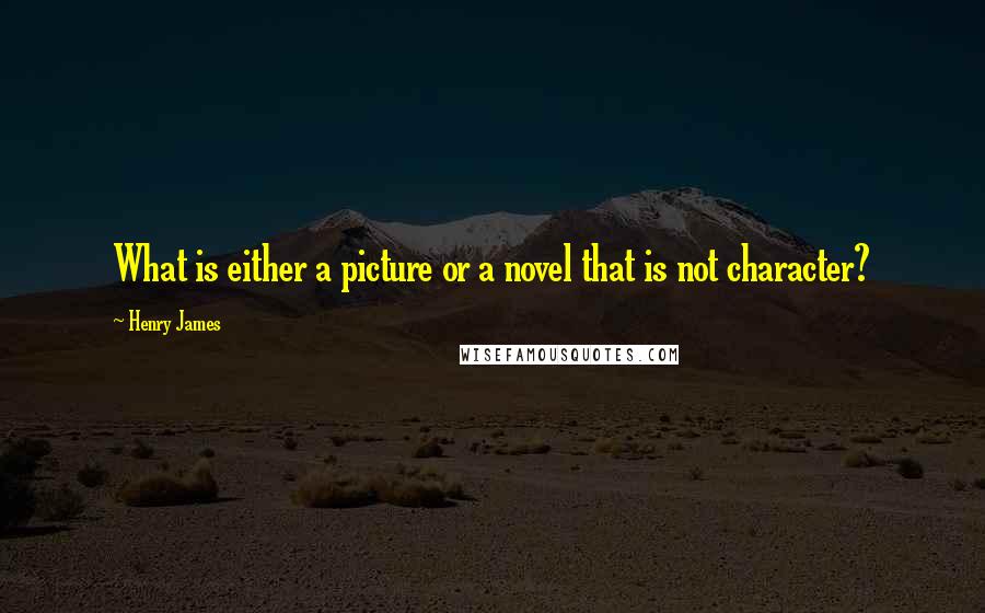 Henry James quotes: What is either a picture or a novel that is not character?
