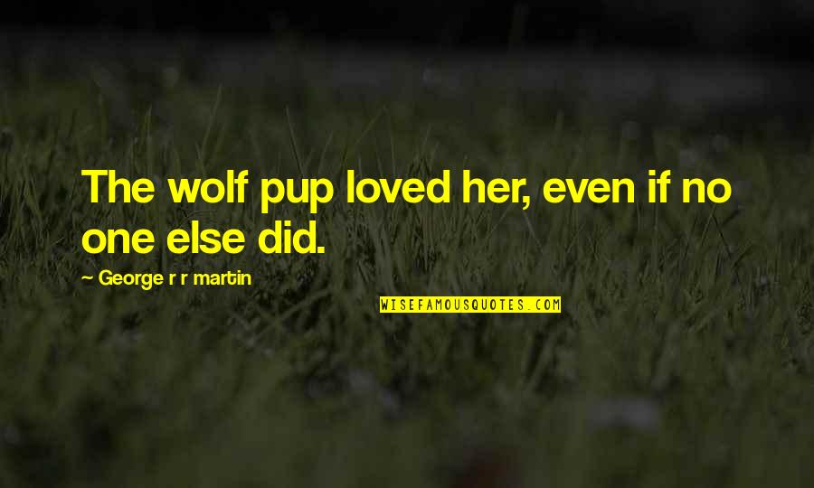 Henry Parkes Quotes By George R R Martin: The wolf pup loved her, even if no