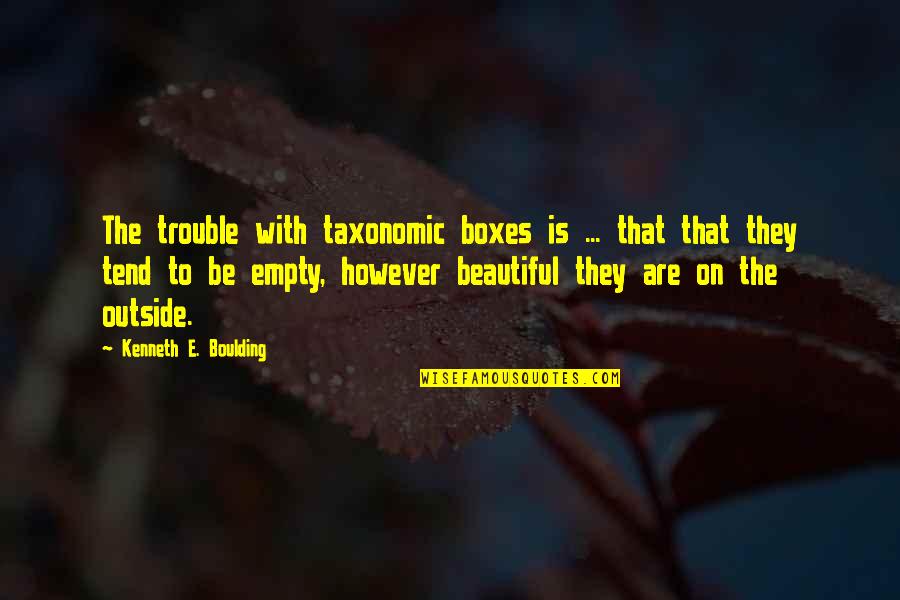 Henry Shefflin Quotes By Kenneth E. Boulding: The trouble with taxonomic boxes is ... that