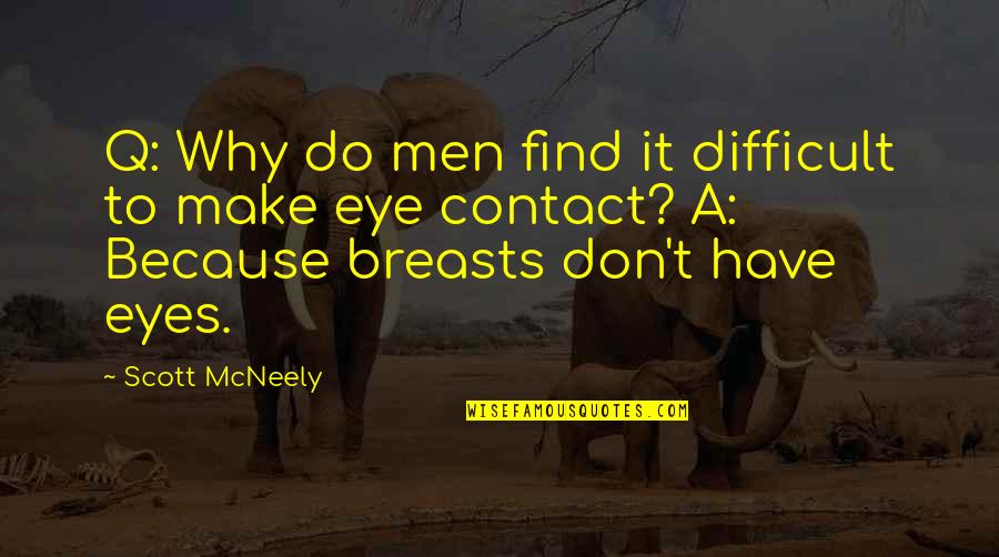 Hens Do Quotes By Scott McNeely: Q: Why do men find it difficult to