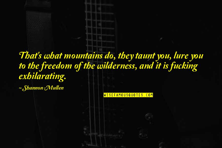 Her Being The Only One Quotes By Shannon Mullen: That's what mountains do, they taunt you, lure