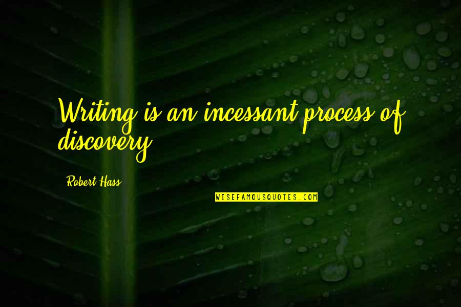 Her Birthday Quotes By Robert Hass: Writing is an incessant process of discovery.