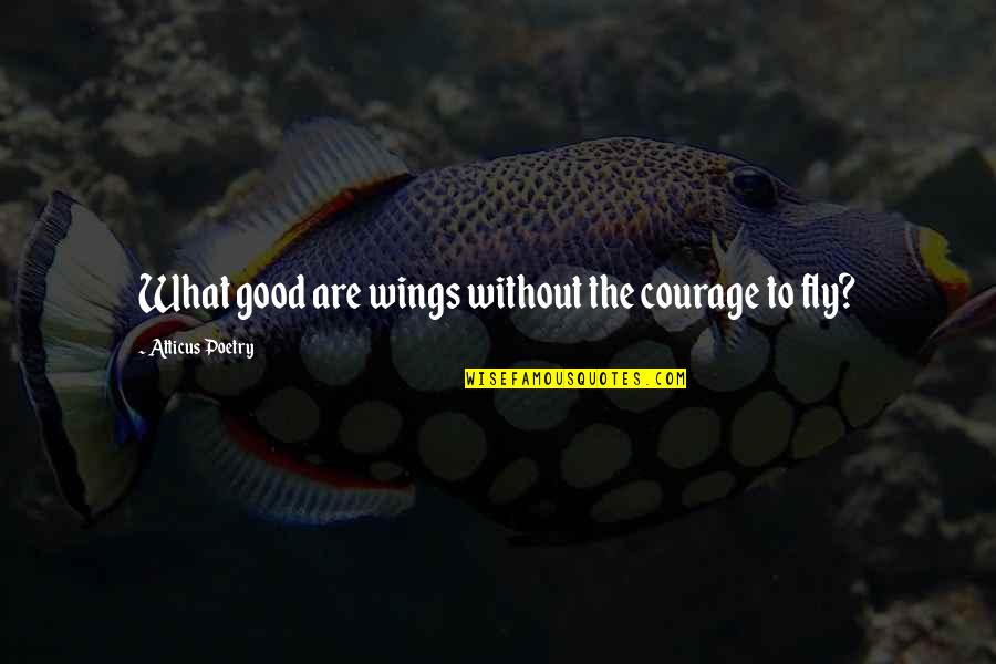 Her Quotes Quotes By Atticus Poetry: What good are wings without the courage to