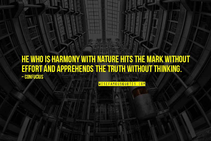 Her Untold Feelings Quotes By Confucius: He who is harmony with Nature hits the