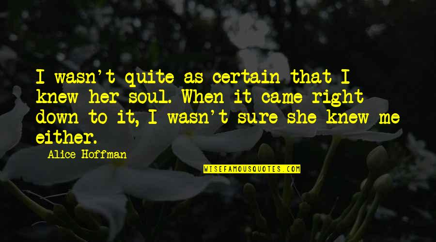 Her When She's Down Quotes By Alice Hoffman: I wasn't quite as certain that I knew