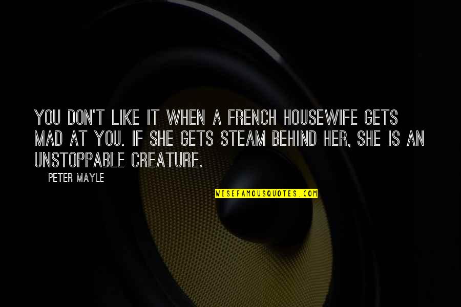 Her When She's Mad Quotes By Peter Mayle: You don't like it when a French housewife