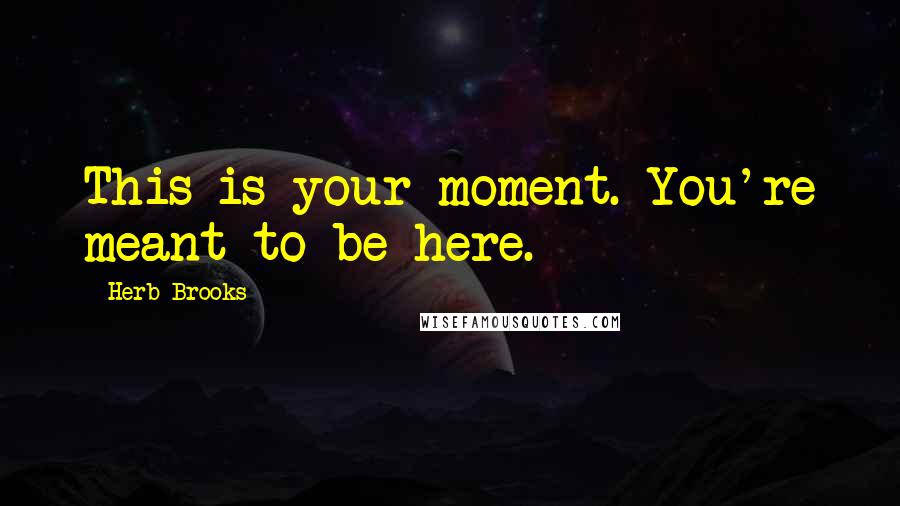 Herb Brooks quotes: This is your moment. You're meant to be here.