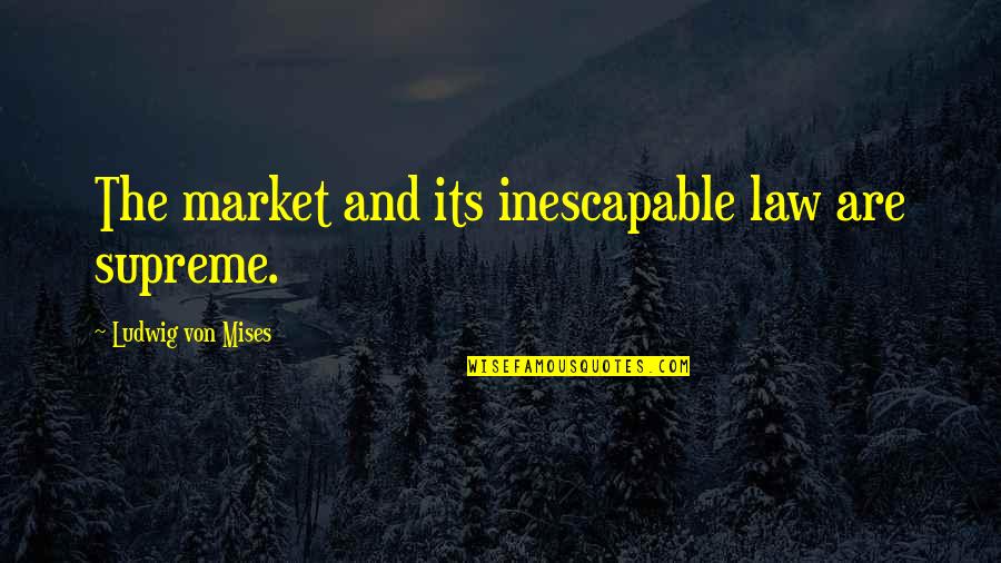 Herbaceous Quotes By Ludwig Von Mises: The market and its inescapable law are supreme.