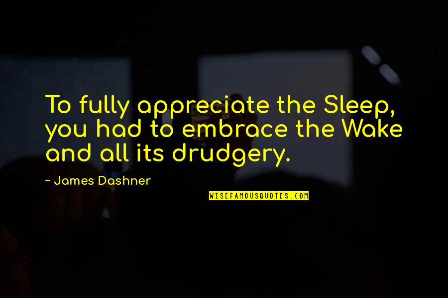 Herbel Quotes By James Dashner: To fully appreciate the Sleep, you had to