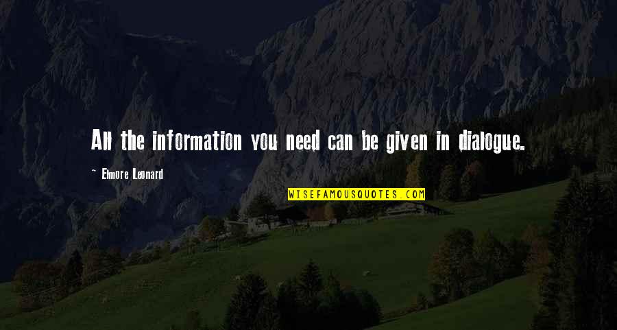 Herberg Middle School Quotes By Elmore Leonard: All the information you need can be given Herberg Middle School Quotes By Elmore Leonard: All the information you need can be given