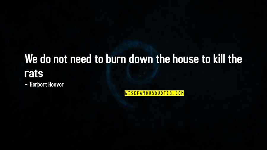 Herbert Hoover Quotes By Herbert Hoover: We do not need to burn down the