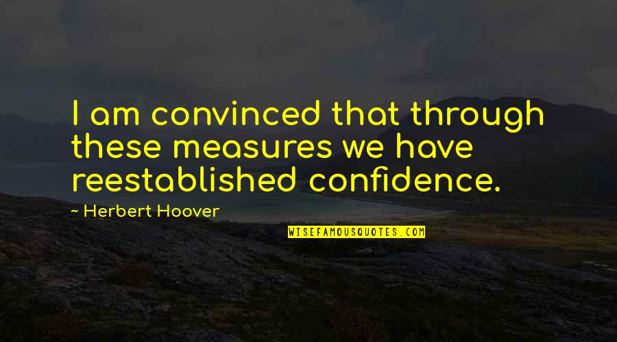 Herbert Hoover Quotes By Herbert Hoover: I am convinced that through these measures we