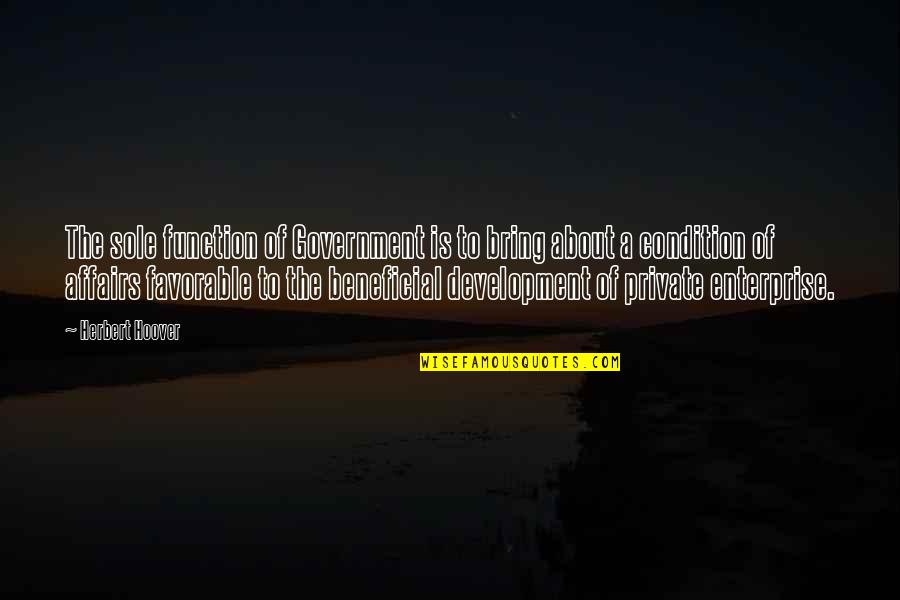 Herbert Hoover Quotes By Herbert Hoover: The sole function of Government is to bring Herbert Hoover Quotes By Herbert Hoover: The sole function of Government is to bring