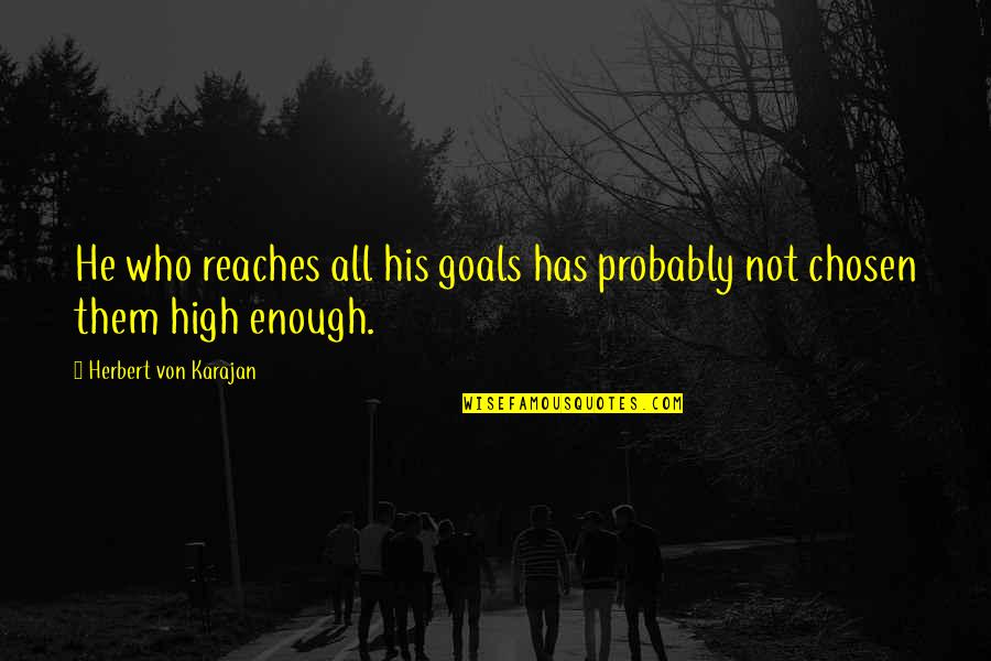 Herbert Karajan Quotes By Herbert Von Karajan: He who reaches all his goals has probably