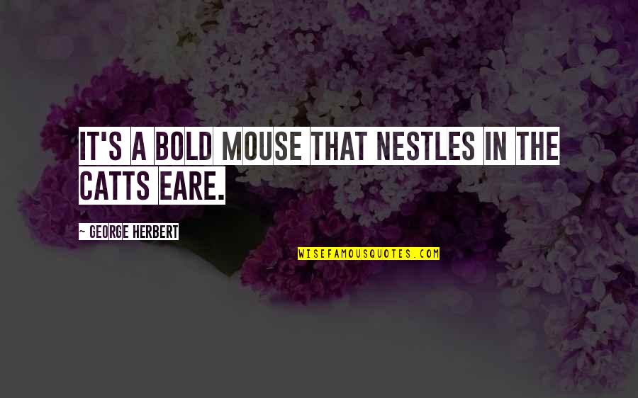 Herbert's Quotes By George Herbert: It's a bold mouse that nestles in the