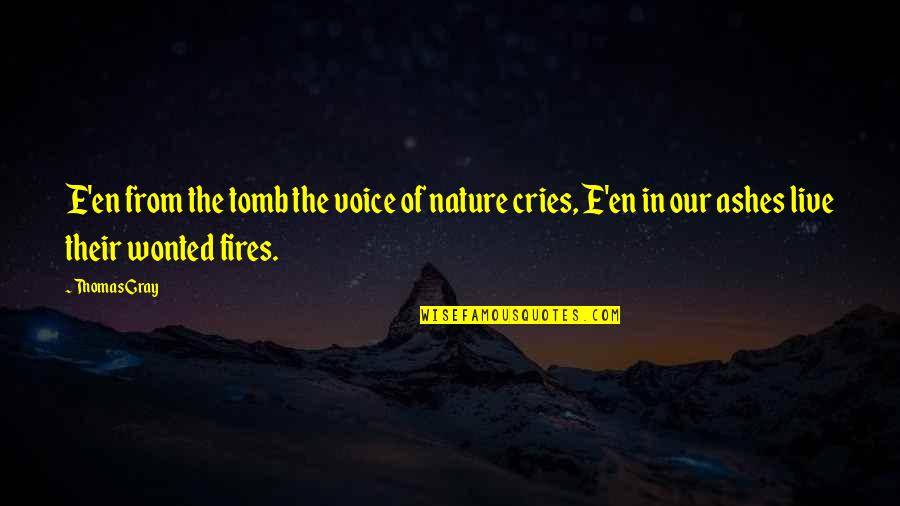 Herbesser Quotes By Thomas Gray: E'en from the tomb the voice of nature