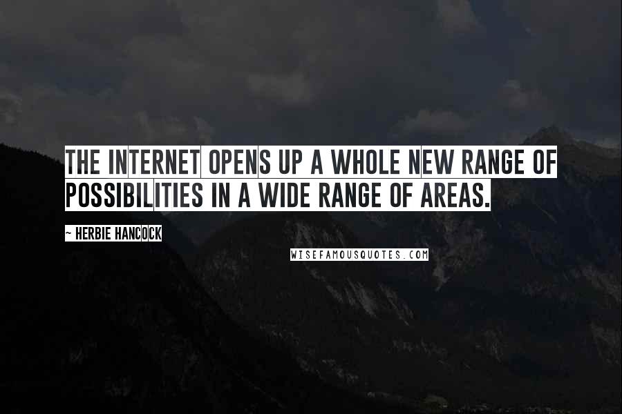 Herbie Hancock quotes: The Internet opens up a whole new range of possibilities in a wide range of areas.