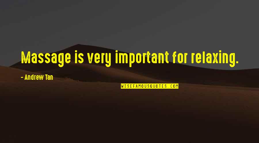 Hercule Poirot Moustache Quotes By Andrew Tan: Massage is very important for relaxing.