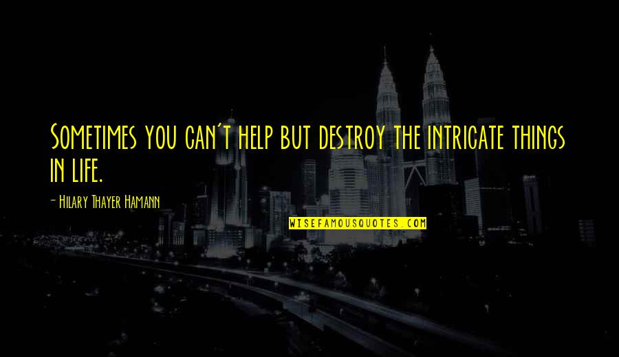 Herculean Effort Quotes By Hilary Thayer Hamann: Sometimes you can't help but destroy the intricate