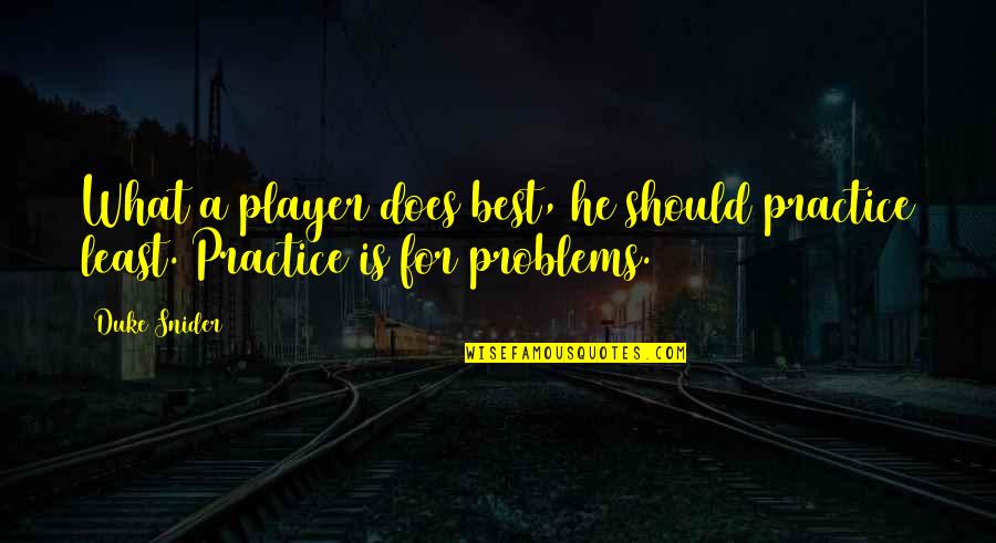 Herczegh J Nos Quotes By Duke Snider: What a player does best, he should practice