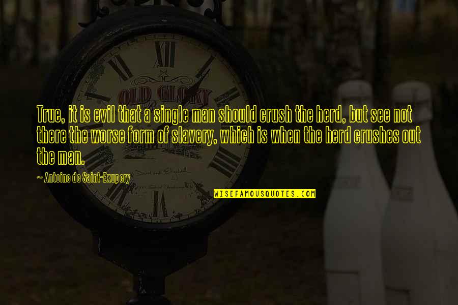 Herd Quotes By Antoine De Saint-Exupery: True, it is evil that a single man