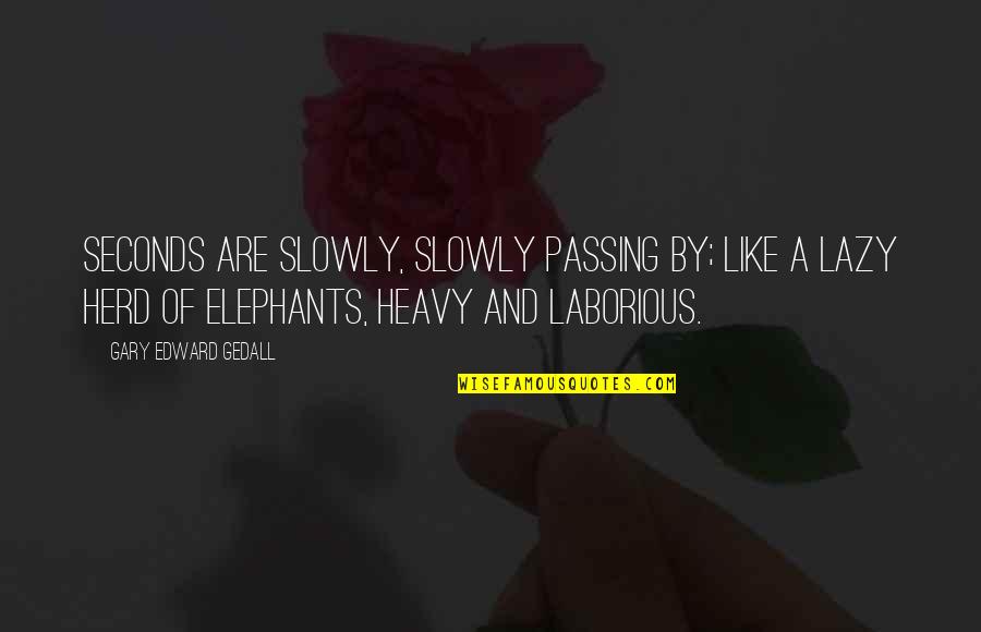 Herd Quotes By Gary Edward Gedall: Seconds are slowly, slowly passing by; like a