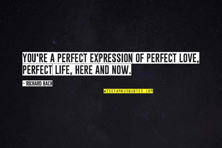 Here And Now Quotes By Richard Bach: You're a perfect expression of perfect Love, perfect