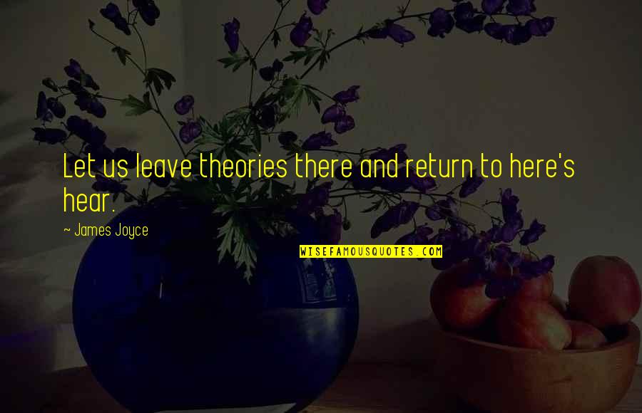 Here And There Quotes By James Joyce: Let us leave theories there and return to