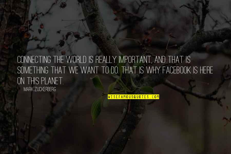 Here Is The World Quotes By Mark Zuckerberg: Connecting the world is really important, and that